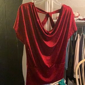 Sparkly red top